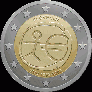 Slovenië 2 euro 2009 10 jaar EMU UNC